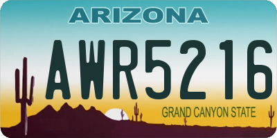 AZ license plate AWR5216