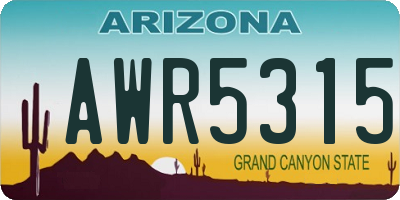 AZ license plate AWR5315