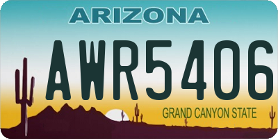 AZ license plate AWR5406