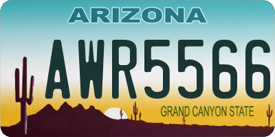 AZ license plate AWR5566