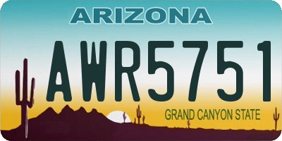 AZ license plate AWR5751