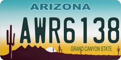 AZ license plate AWR6138