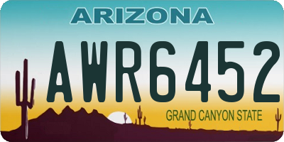 AZ license plate AWR6452