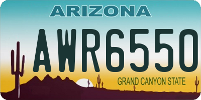 AZ license plate AWR6550