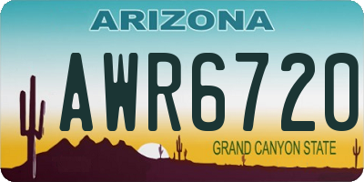 AZ license plate AWR6720