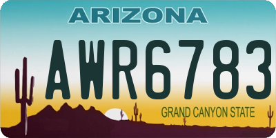 AZ license plate AWR6783