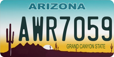 AZ license plate AWR7059