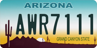 AZ license plate AWR7111