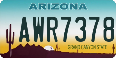 AZ license plate AWR7378