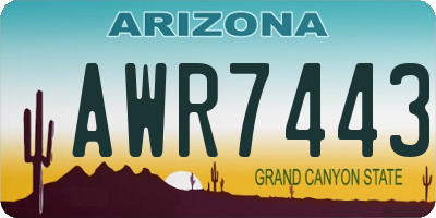 AZ license plate AWR7443