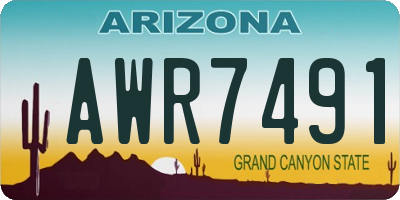 AZ license plate AWR7491