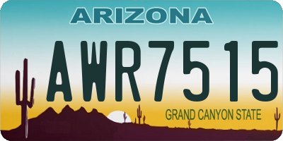 AZ license plate AWR7515