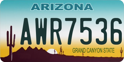 AZ license plate AWR7536