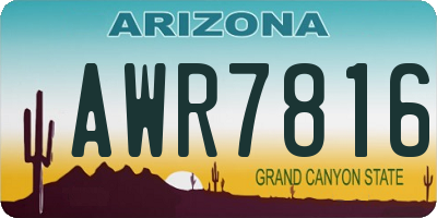 AZ license plate AWR7816