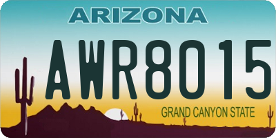 AZ license plate AWR8015