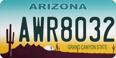 AZ license plate AWR8032
