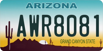 AZ license plate AWR8081