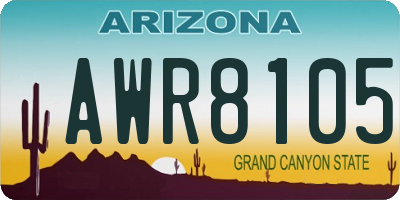 AZ license plate AWR8105