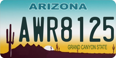 AZ license plate AWR8125
