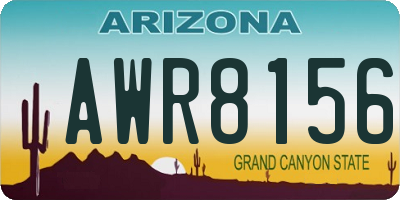 AZ license plate AWR8156