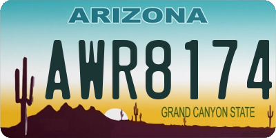 AZ license plate AWR8174