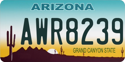 AZ license plate AWR8239