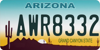 AZ license plate AWR8332