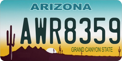 AZ license plate AWR8359