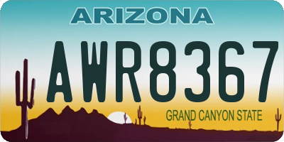 AZ license plate AWR8367