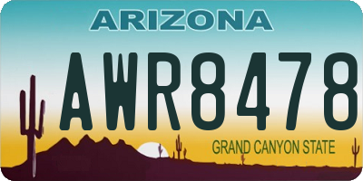 AZ license plate AWR8478