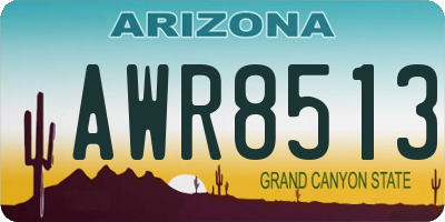 AZ license plate AWR8513