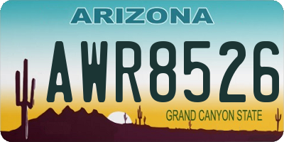 AZ license plate AWR8526