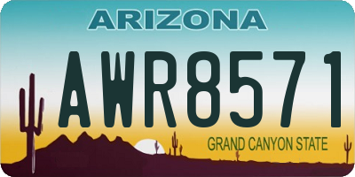 AZ license plate AWR8571
