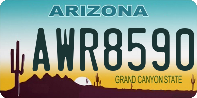 AZ license plate AWR8590