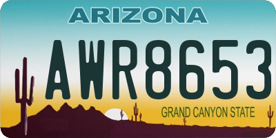 AZ license plate AWR8653
