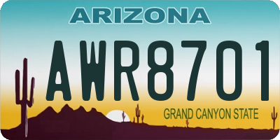 AZ license plate AWR8701
