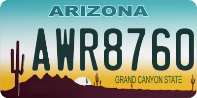 AZ license plate AWR8760