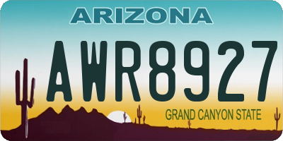 AZ license plate AWR8927