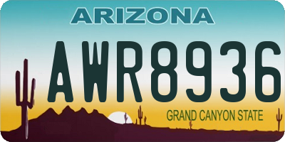 AZ license plate AWR8936