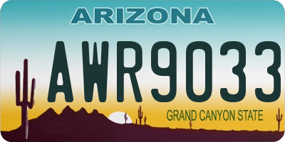 AZ license plate AWR9033