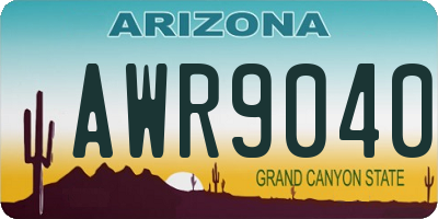 AZ license plate AWR9040