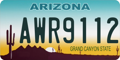 AZ license plate AWR9112