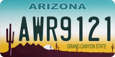 AZ license plate AWR9121