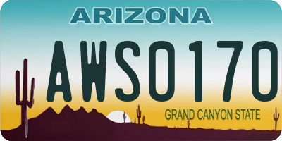 AZ license plate AWS0170