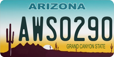 AZ license plate AWS0290