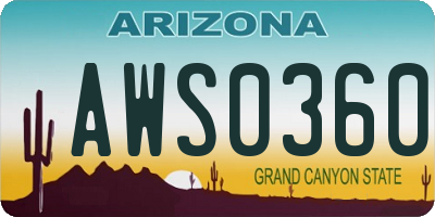 AZ license plate AWS0360