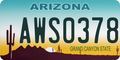 AZ license plate AWS0378
