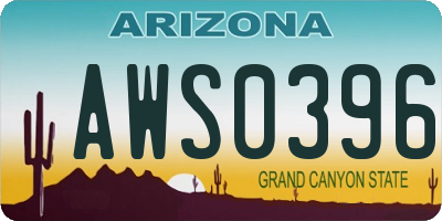 AZ license plate AWS0396