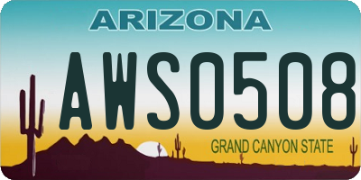 AZ license plate AWS0508