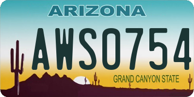 AZ license plate AWS0754